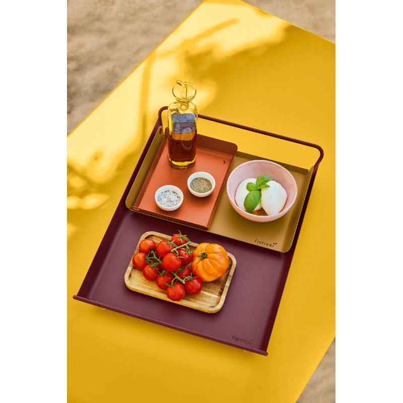 Alto Stainless Steel Decorative Tray, 3.5" H x 21" W x 15" D, Black Cherry