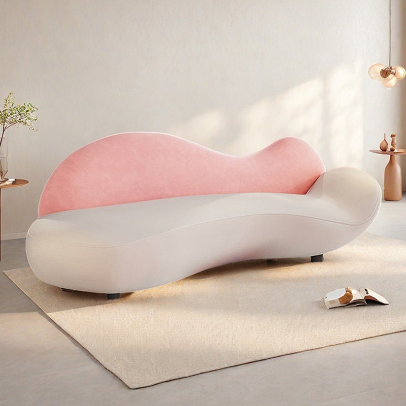 Méridiennes courbées Modern Modern, Beige / Rose, Orienté à droite