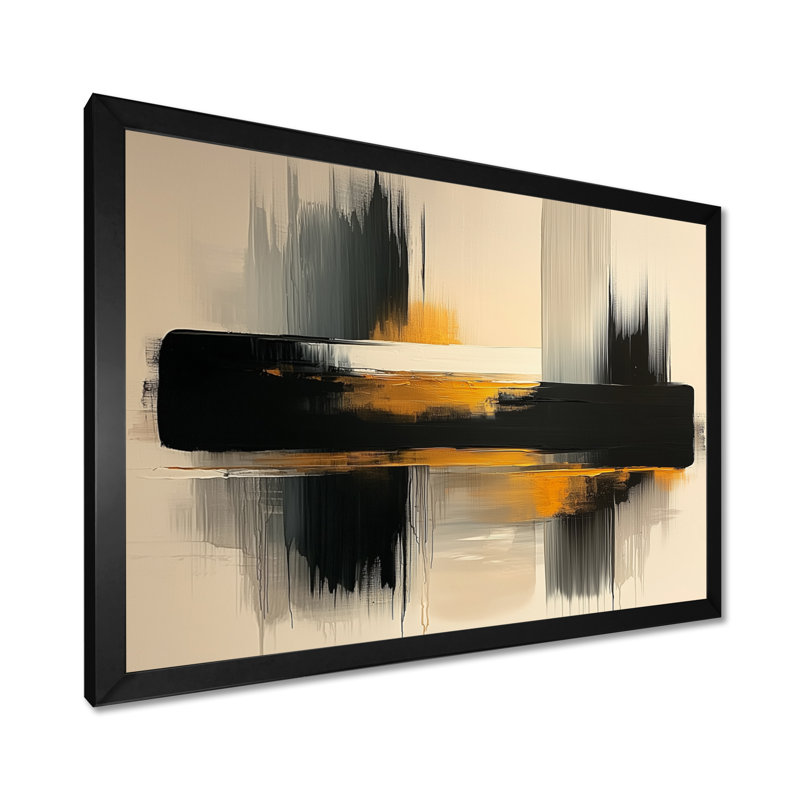 Noir et jaune, rêverie sans limites - art mural minimalisme, H 30 po x l 40 po, Reproduction encadrée d'une seule photo, Noir