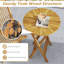 Table de bout pliante ronde en bois de teck 23,5 po Patio