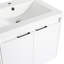 Meuble-lavabo moderne blanc brillant 48 po avec lavabo en résine, portes à fermeture en douceur, 1 armoire murale et armoire latérale, quincaillerie de porte de fermeture à option de rangement, conception à fixation flottante, contreplaqué