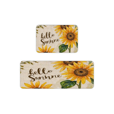 Hello Sunflower, 2 tapis de cuisine antidérapants