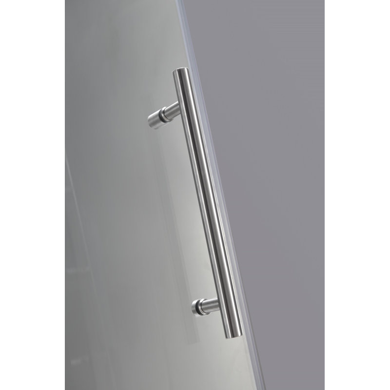 Avalux 36" x 72" Rectangle Hinged Shower Enclosure, Stainless Steel