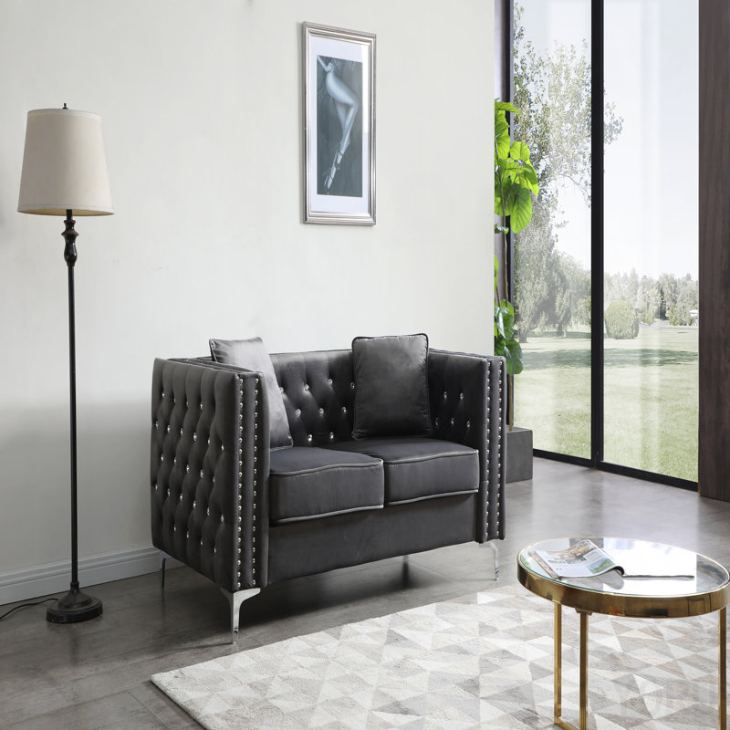 Gray Contemporary Loveseat