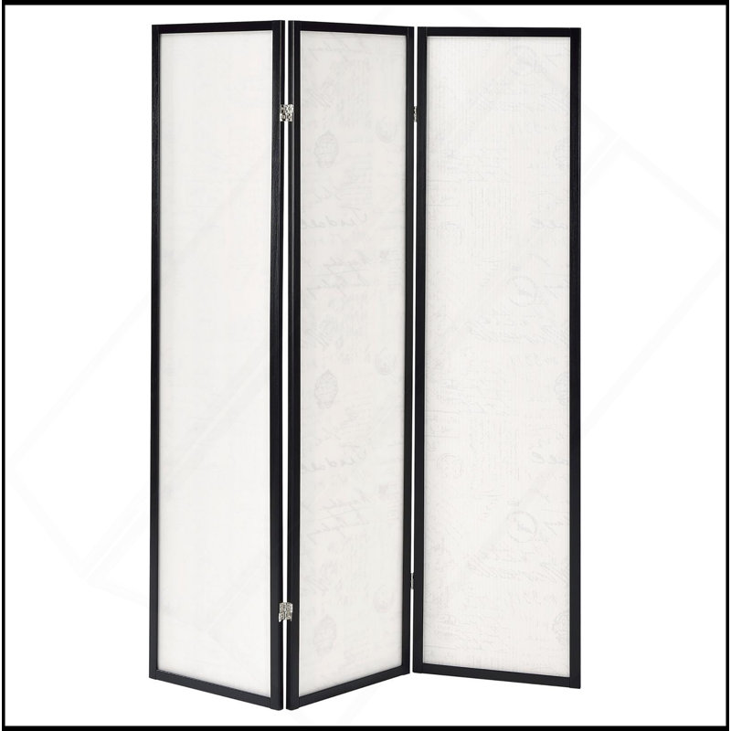 Paravent 3 panneaux beige et espresso