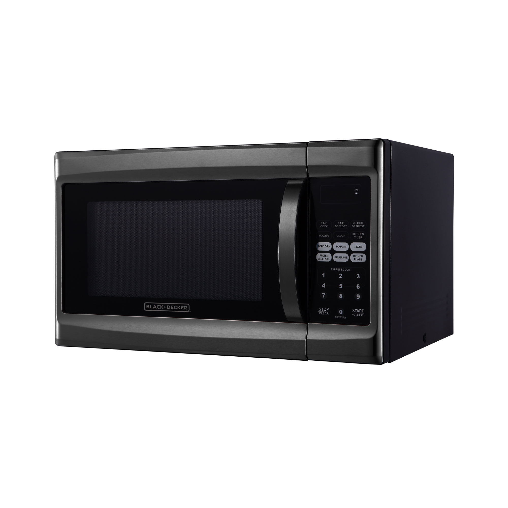 Black + Decker Black+Decker 1000 Watt 1.3 Cubic Feet Microwave Oven, Black  Stainless Steel