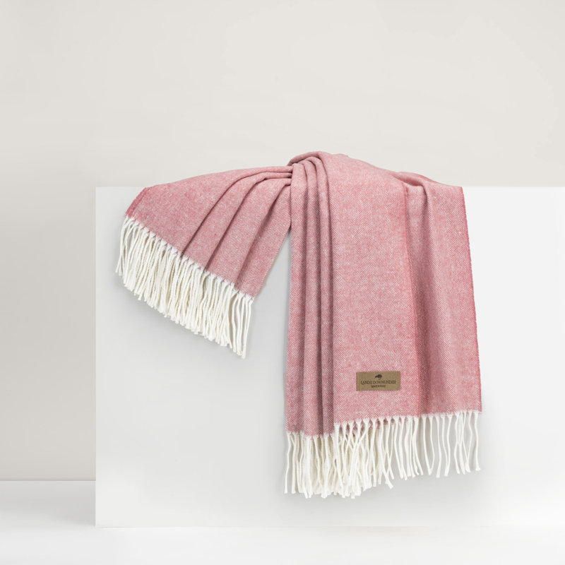 Italian Herringbone Throw, Berry Sorbet