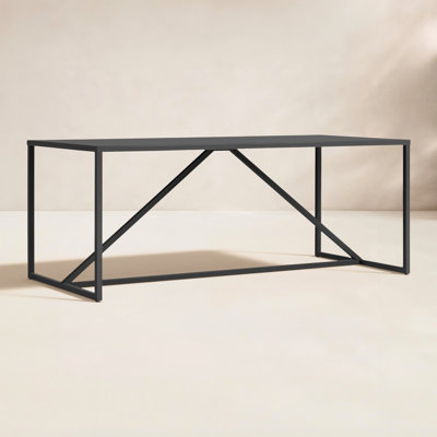 Strut Rectangular Metal Outdoor Dining Table , 75'' in. W 35'' in. D