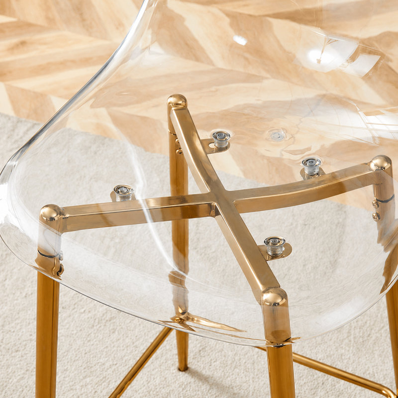 Tabourets de bar modernes de 25,5 po de hauteur comptoir en acrylique transparent avec structure en métal et repose-pieds, 4