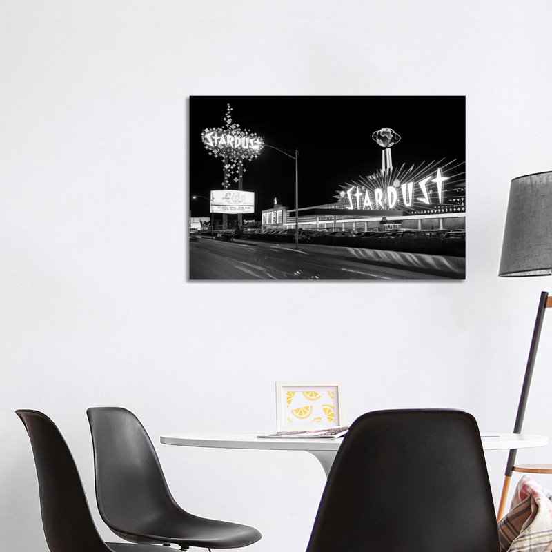 1960s Night Scene Of The Stardust Casino Las Vegas Nevada USA by Vintage Images - Wrapped Canvas Print