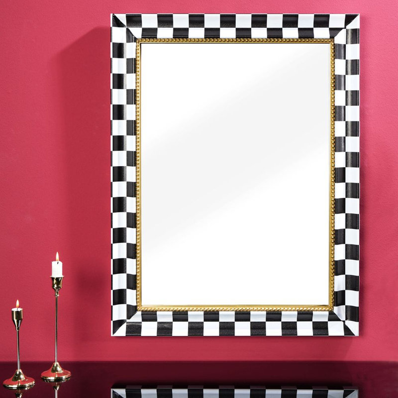 Leodore Solid Wood Rectangle Wall Mirror