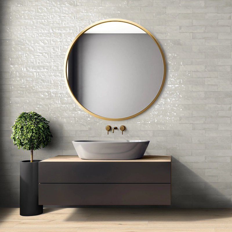 Element 3" x 12" Zellige Porcelain Tile, Moon Ivory