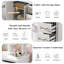 Meuble-lavabo de luxe 36 po avec lavabo en céramique, portes à fermeture douce, 4 tiroirs à fermeture douce et durable, 1 tablette réglable, structure moderne en bois massif