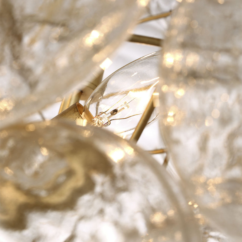 Julie Neill Talia Large Chandelier in Gild with Gold Fleck Glass