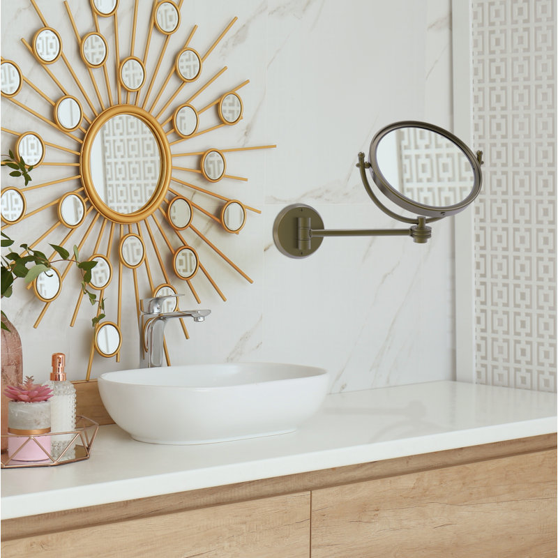 Miroir grossissant et contemporain Benbrook, Laiton antique