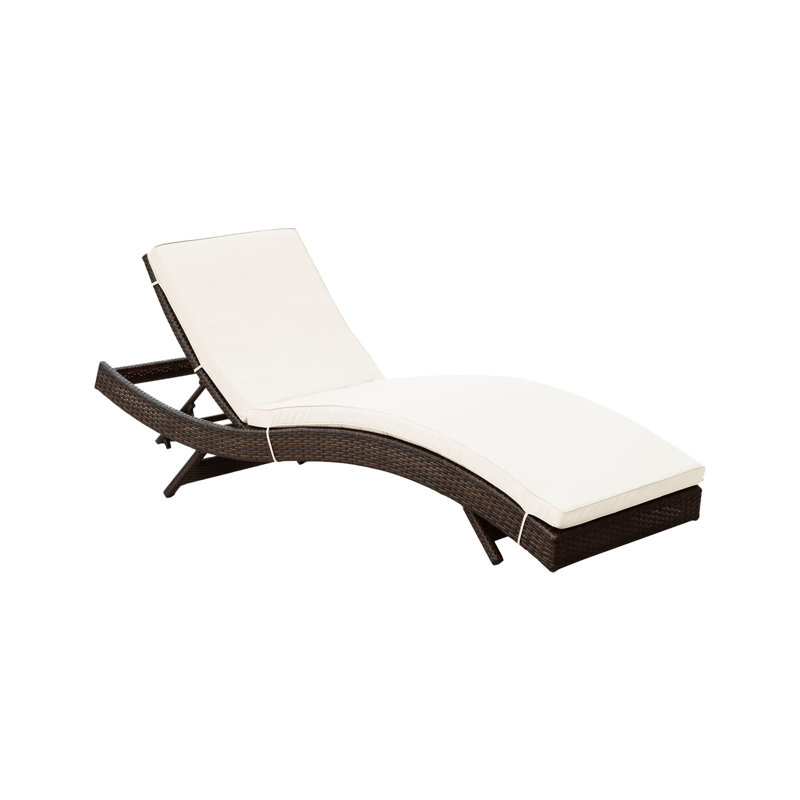 Peer Outdoor Brown Patio Chaise, White