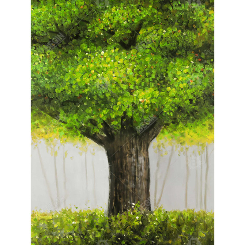 Grand arbre vert | Living Living Green, H 48 po x l 36 po, Noir