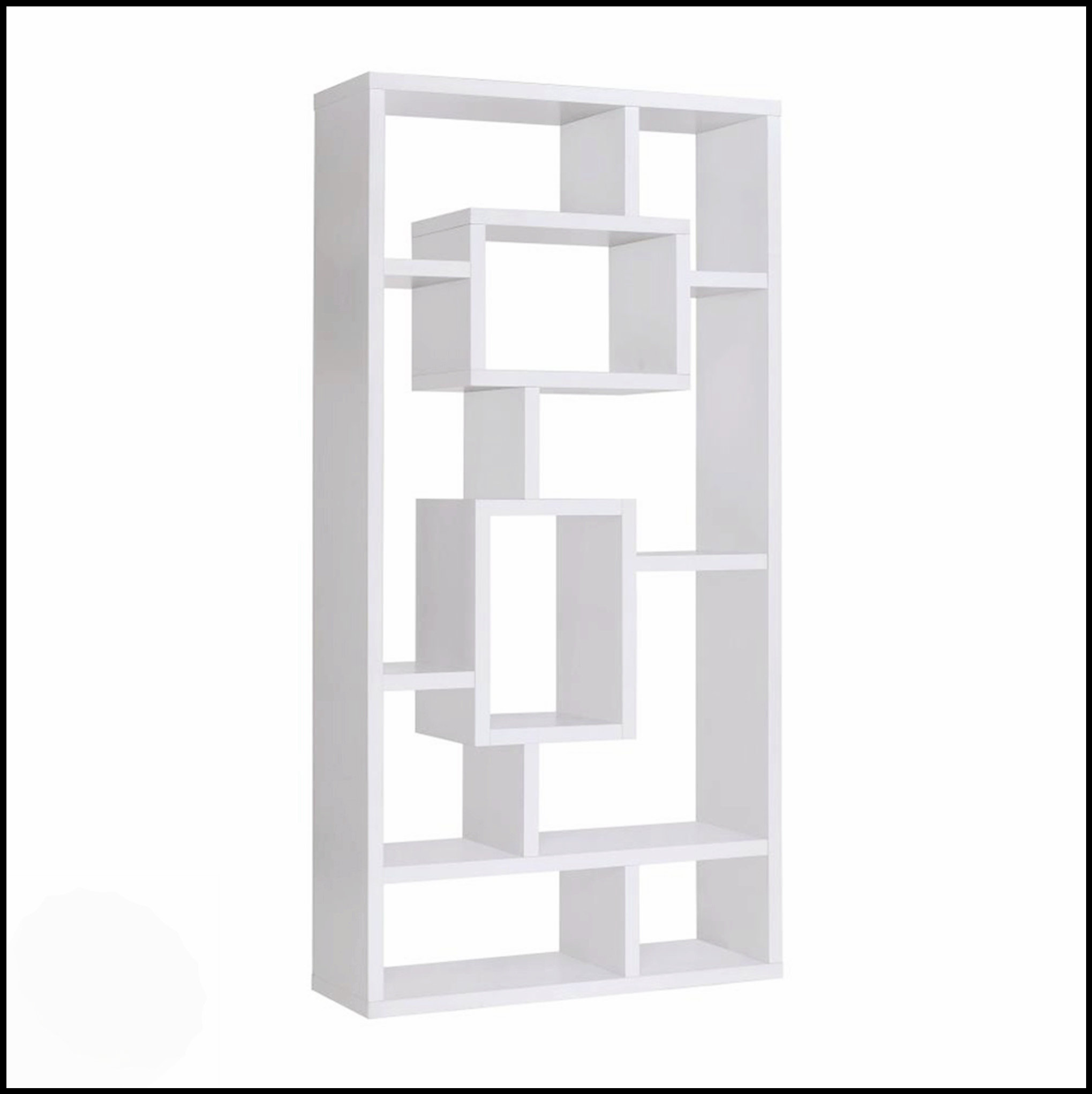 Rectangular Bookshelf Latitude Run® 10-Shelf Rectangular Bookcase With Sleek Design And Ample ...