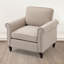 Chaise avec accoudoirs rembourrés, fauteuil d'appoint de lecture en tissu, canapé simple