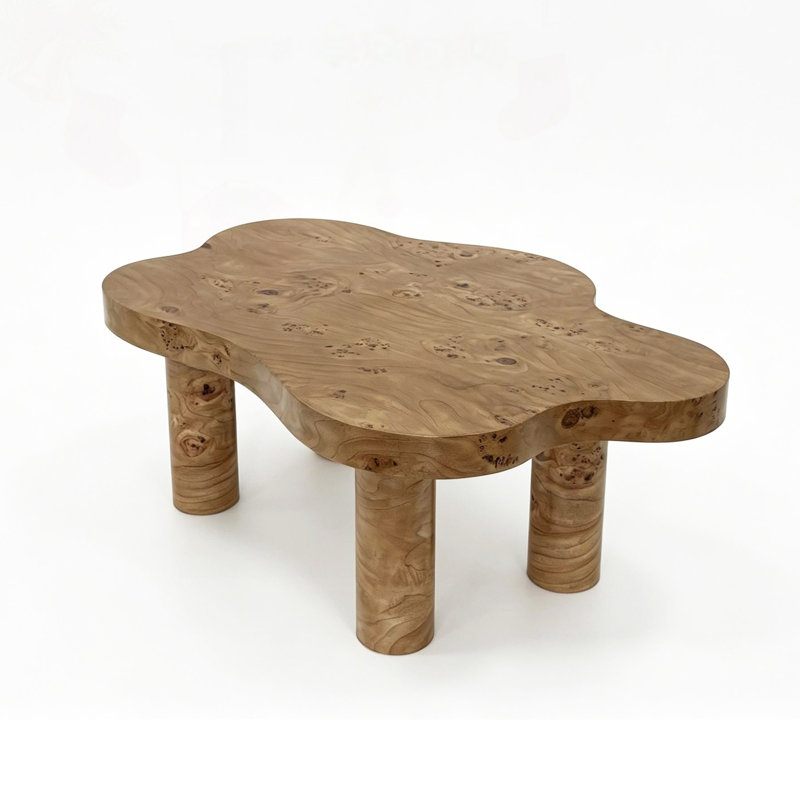 Cloud-Shaped Coffee Table with Tree Knot Pattern – 40”