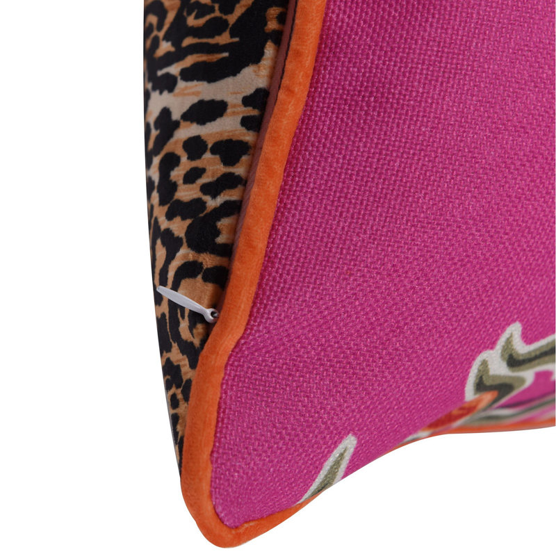 Vibrant Double-Sided Monkey and Cheetah Velvet Pillow