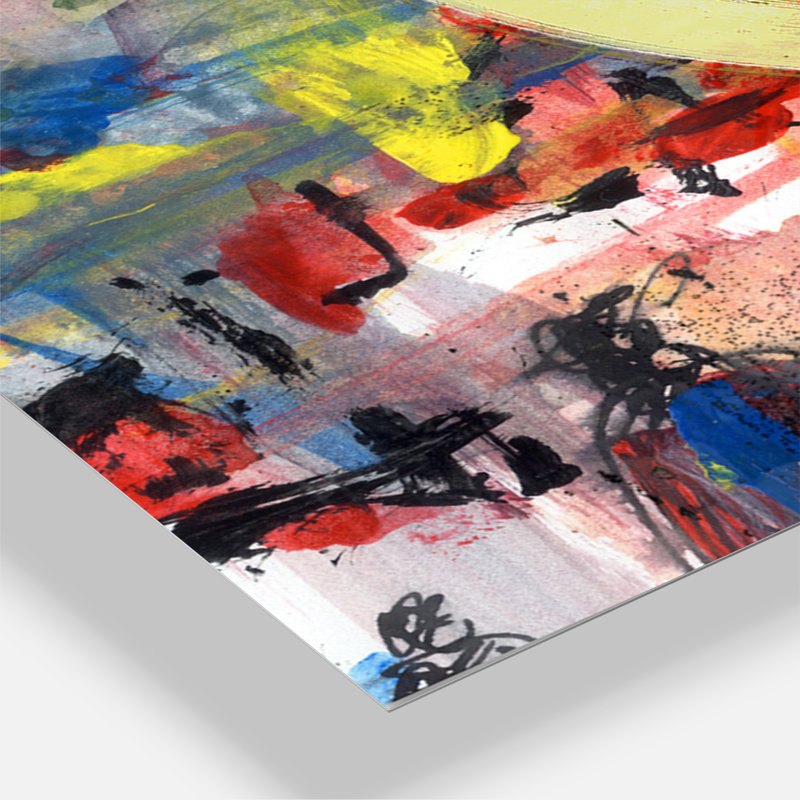 Les gens et le temps, aquarelle acrylique - horloge murale moderne