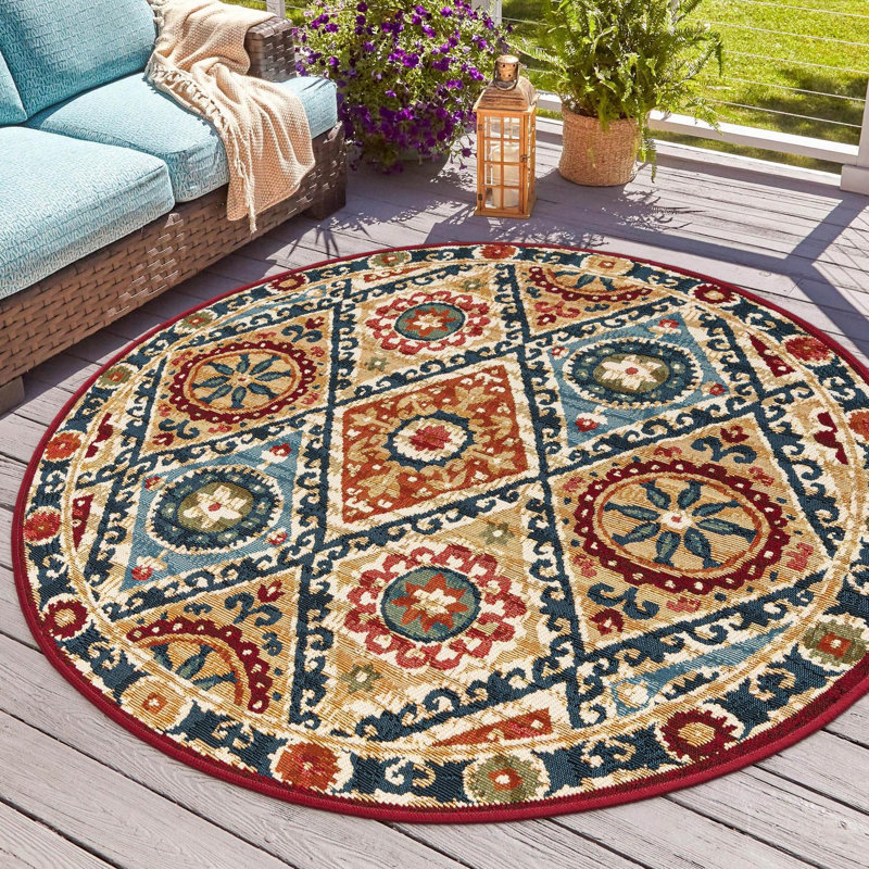 Aura Hower Indoor/Outdoor Area Rug, Round 7'10"