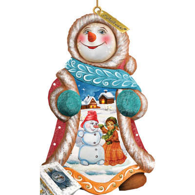 Derevo 4'' Handmade Wood Hanging Figurine Ornament