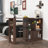 Modern Bar Cabinet With Rotating Top And 3 Storage Shelves