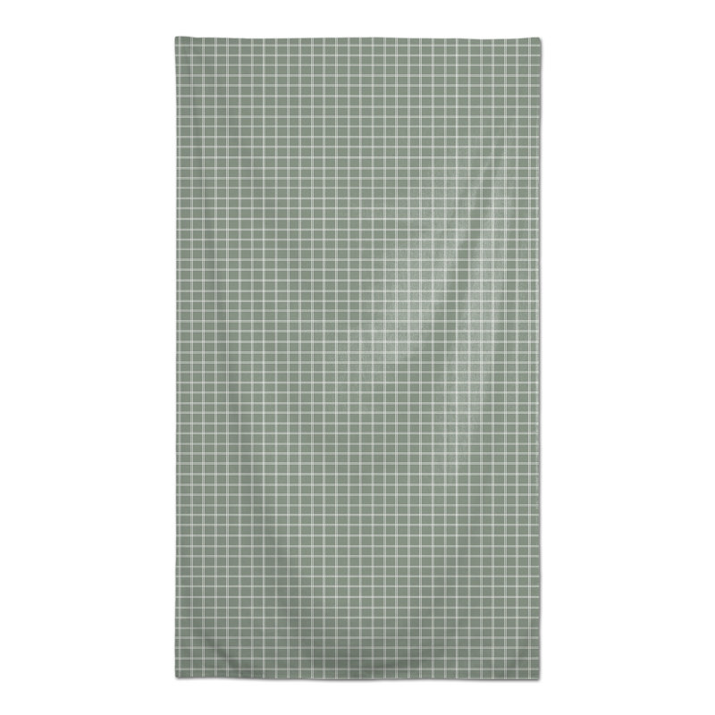 Rectangular Geometric Polyester Tablecloth, Green