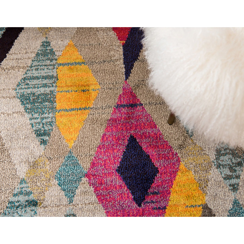 Tapis à motif géométrique gris Beverley, Rectangle 2 pi x 3 pi