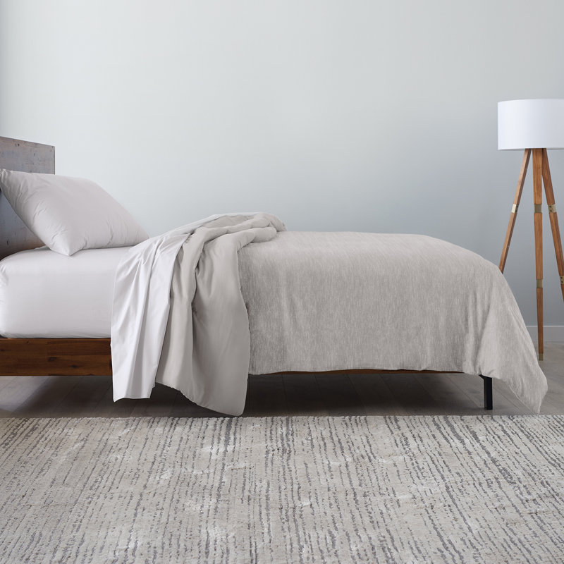 Édredon en duvet de jersey résistant au refroidissement et au froissement, Très grand édredon, Gris clair