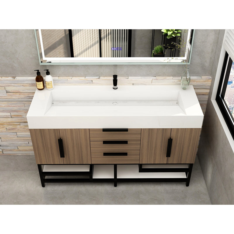 Meuble-lavabo sur pied simple 60 po Jessica, Bois