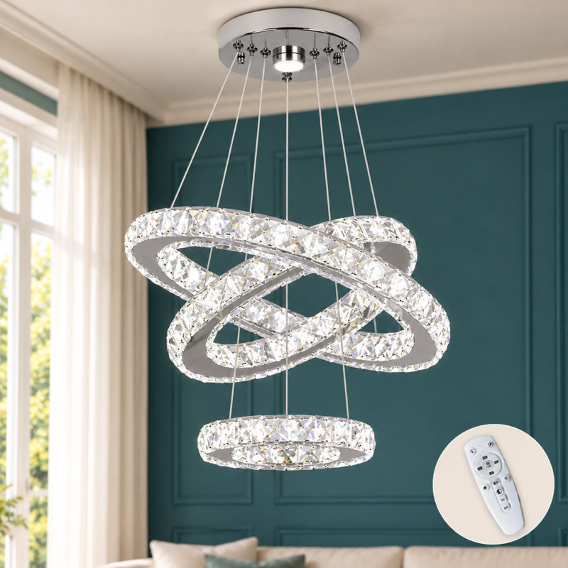 Lowellville 3 - Light Crystal LED Chandelier, Chrome