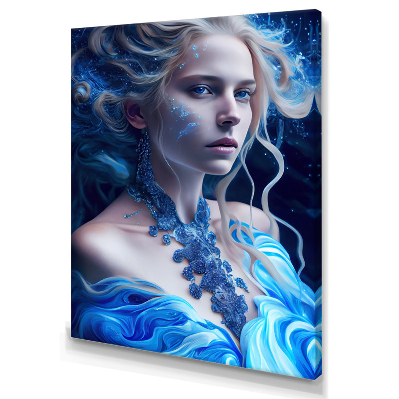 «Silver Ice and Blue Archangel IV», impression sur toile, Toile tendue, H 32 po x l 16 po x P 1 po