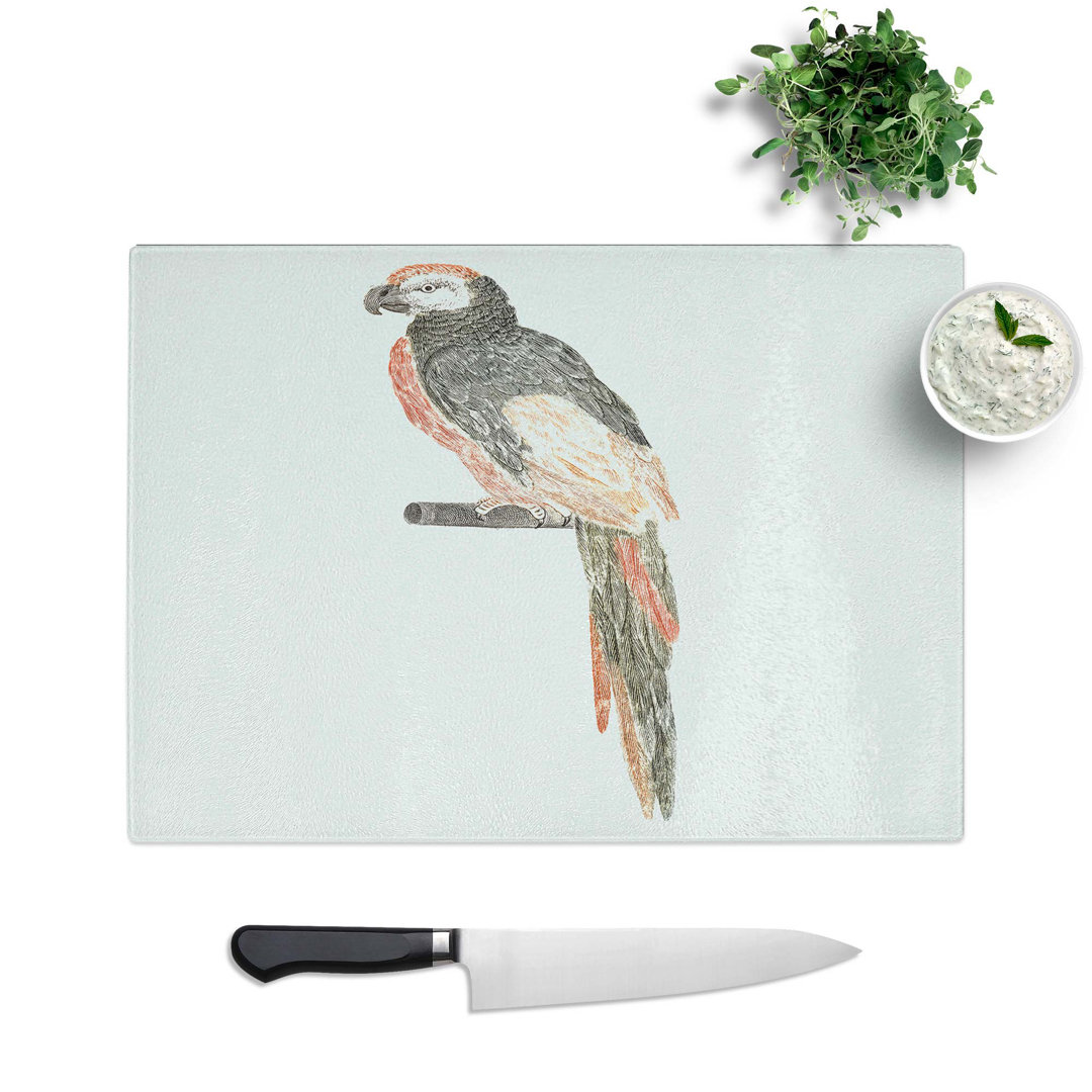 Glass Illustration of A Parrot by Johan Teyler Chopping Board