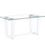Table de salle à manger attrayante en verre avec plateau trempé de 0,4 po et support blanc pour une belle pièce, réunion de famille élégante, fêtes, cuisine