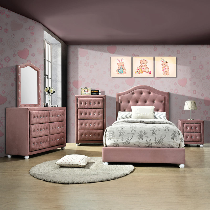 Table de chevet rose avec mécanisme coulissant en métal - lisse et fonctionnelle 2 pour un rangement spacieux de style moderne
