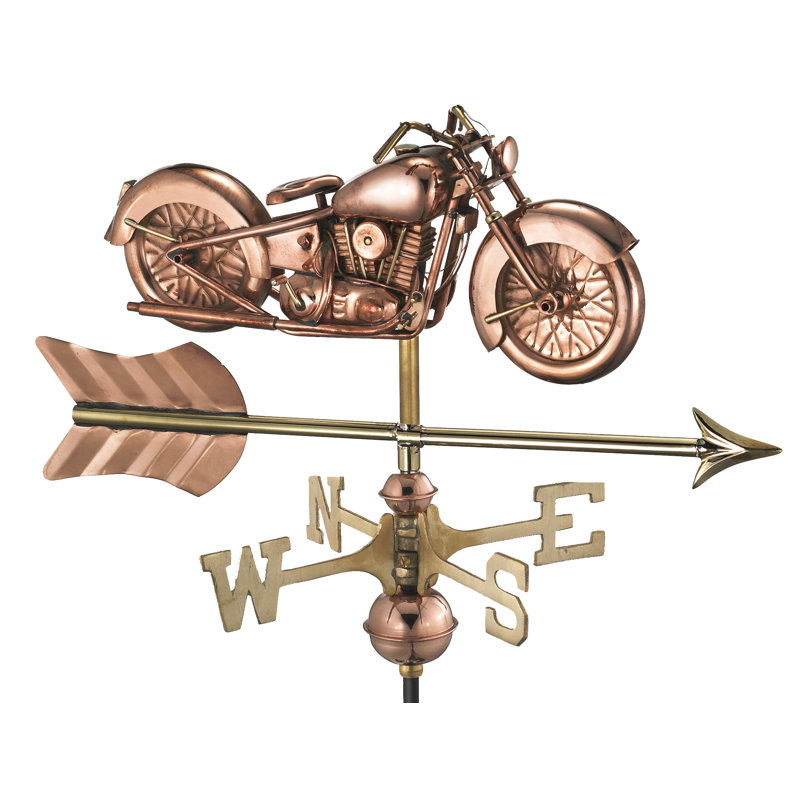 Girouette de motocyclette avec flèche de style maison, Montage pour toit