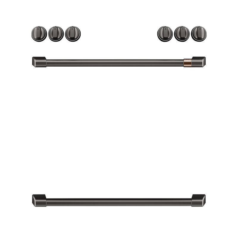 Front Control Induction Range Handle Kit, Brushed Black