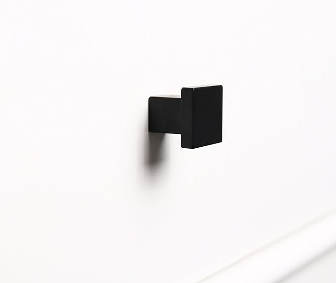 ROUS Hardware Art Deco Square Knob, Charcoal (Black)
