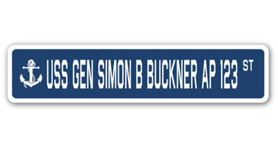 Gen Simon B Buckner Ap Street Sign Heavy Duty Plastic 4" X 18"