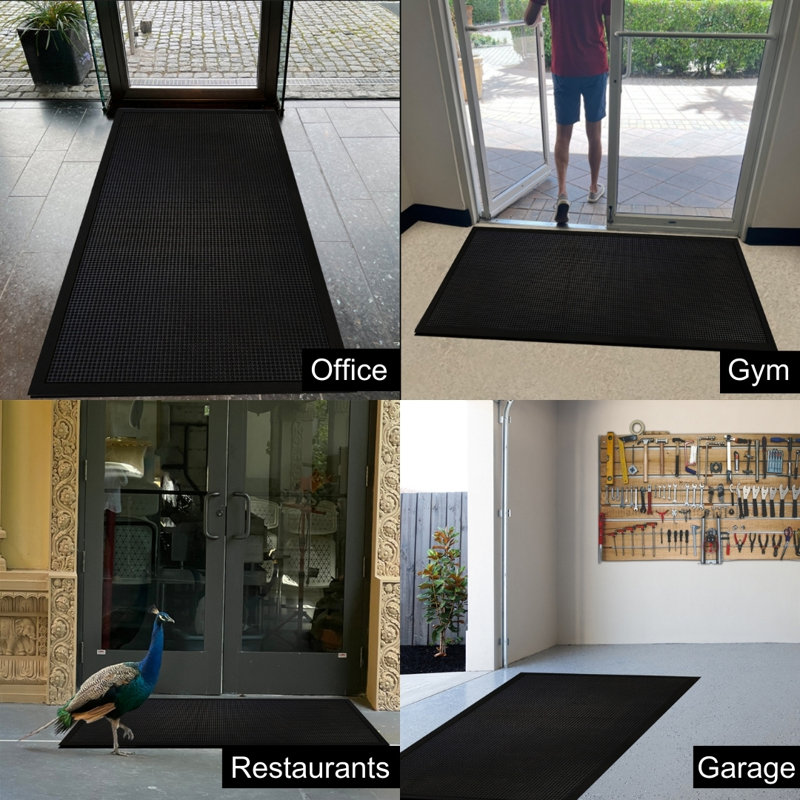 Tapis d'entrée en caoutchouc naturel Persas, H 0,47 po x l 36 po x L 70 po
