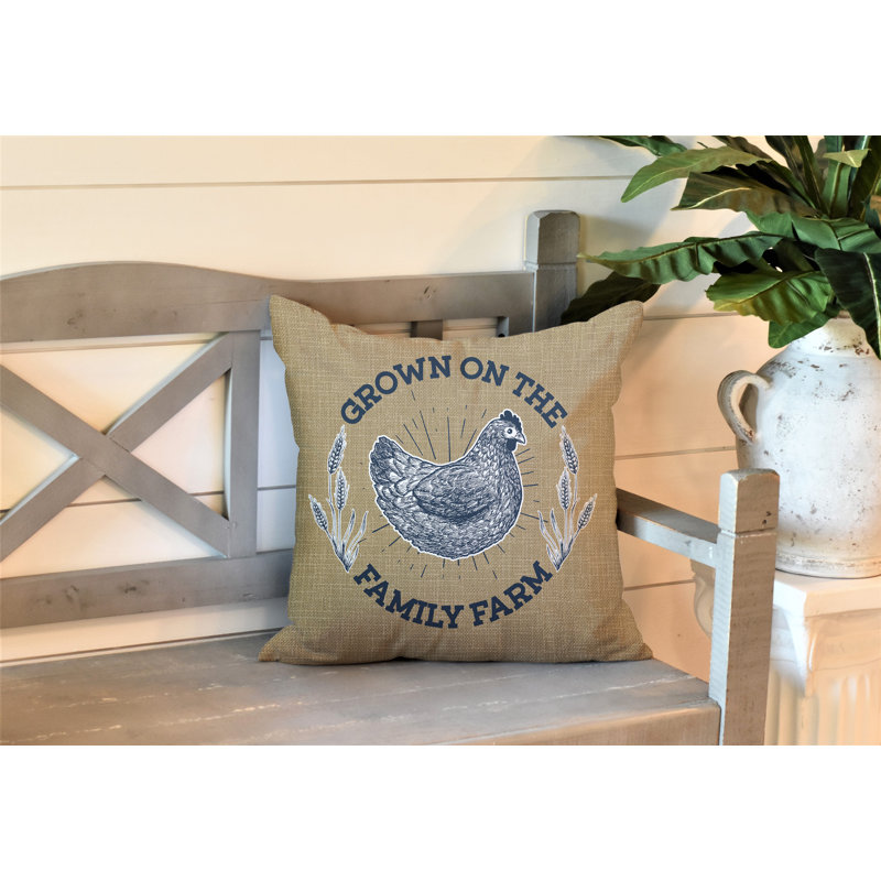 Coussin intérieur / extérieur Rusty Farm House, Beige, L 15 po x H 15 po