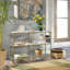 Annuel Industrial Hallway Table With 3 Tempered Glass Shelves