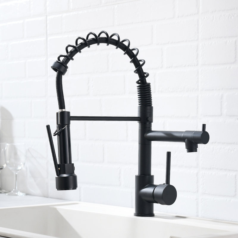 FLG Pull Down Kitchen Faucet, Matte Black