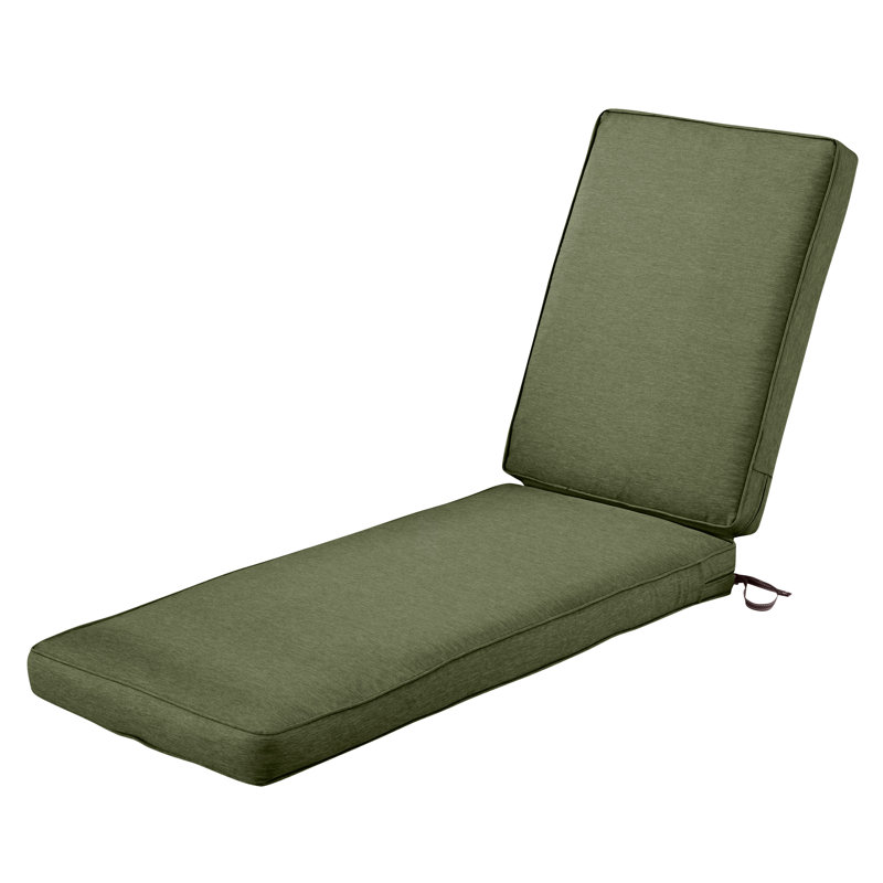 Ayvion Water-Resistant Patio Chais Lounge Cushion, 3" H x 21" W x 72" D, Heather Fern