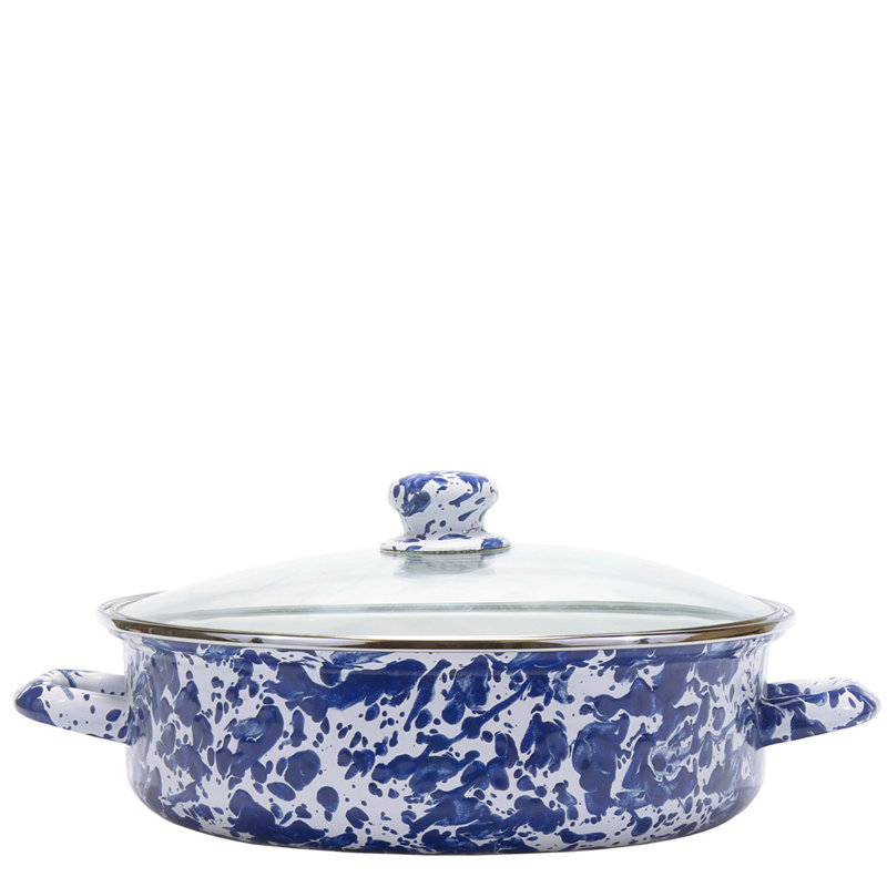 Swirl Saute Pan with Lid, Cobalt, 8 Qt.