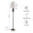 Louann 65" Farmhouse Lantern Floor Lamp With Smoke Glass Shade & Built-In Night Light ，Rustic Vintage Standing Lamp For Living Room Or Bedroom