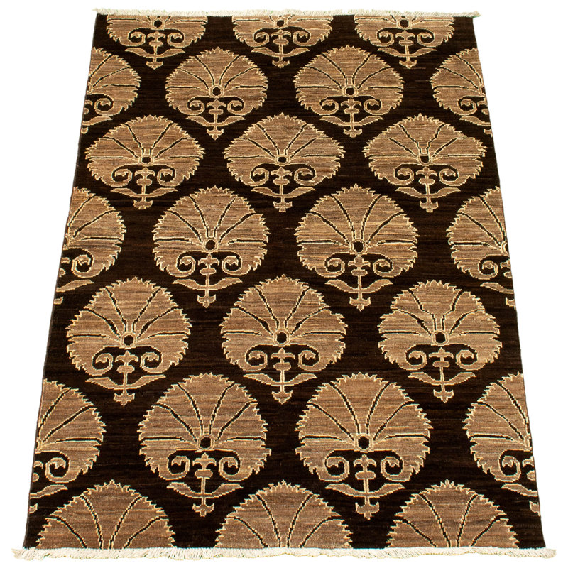 Tapis unique brun foncé en laine noué à la main de style nouvel âge de 18 pi 3 po 10 po x 5 pi 9 po Nouvel Âge